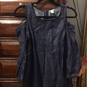 I denim long sleeve off the shoulder